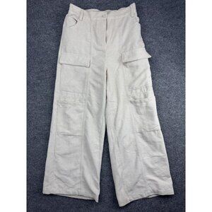 Hunter & Groove Pants Womens Medium Corduroy Cargo Wide Leg Pockets Stretch